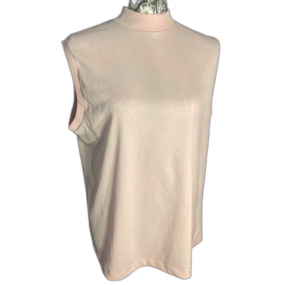 Vintage Women's Pink Montgomery Ward Sleeveless Mockneck Polyester Top Size X